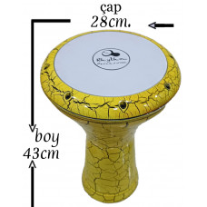 Rhythm Çatlak Boyali Döküm Darbuka Sarı